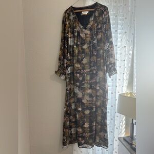 Anthropologie Abstract Long Sleeve Dress - Multicolor